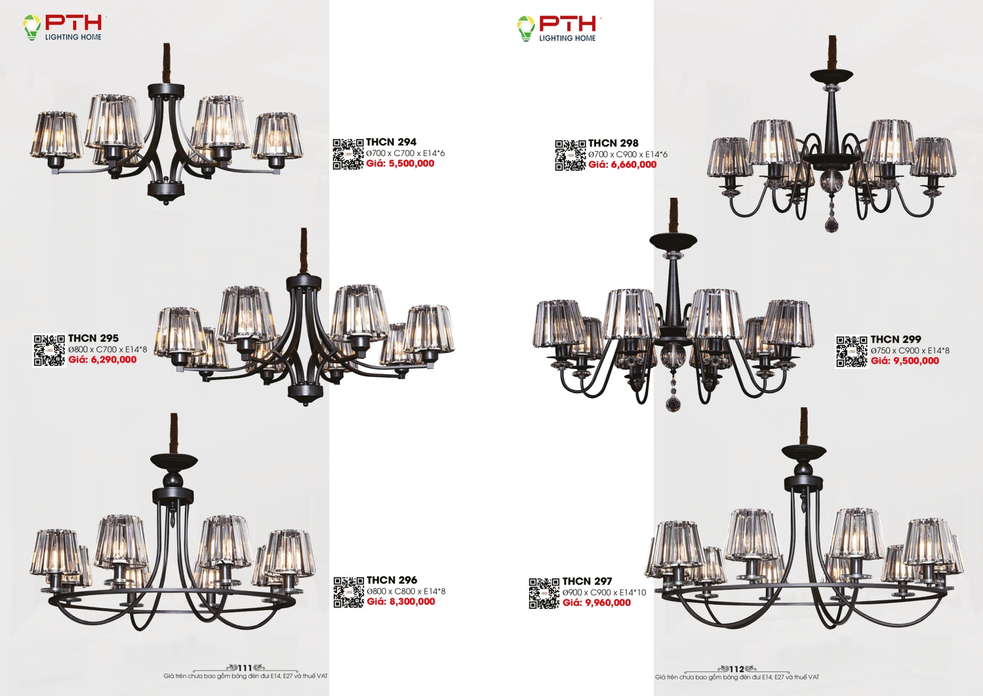 Bảng giá đèn trang trí PTH Lighting Home 2026